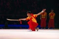 Chinese Wushu gymnasts with sword